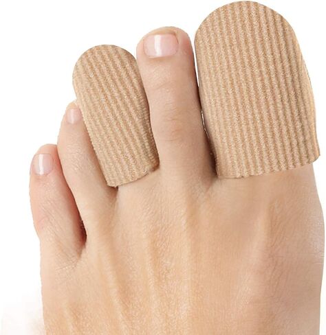 Welnove 10Pack Toe Caps Closed Toe Surface Fabric Sleeve Protectors with Gel Lining, Prevent Pain Relief for Corns, Blisters and Ingrown Toenails (Size Large + Size Medium) in Saudi Arabia