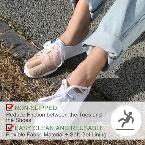 Welnove 10Pack Toe Caps Closed Toe Surface Fabric Sleeve Protectors with Gel Lining, Prevent Pain Relief for Corns, Blisters and Ingrown Toenails (Size Large + Size Medium) in Saudi Arabia