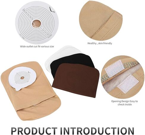 4 قطع غطاء حقيبة كولوستوتومي القابل للتمدد، أغطية حقيبة أوستوم خفيفة الوزن مع فتحة دائرية، للجنسين in Kuwait