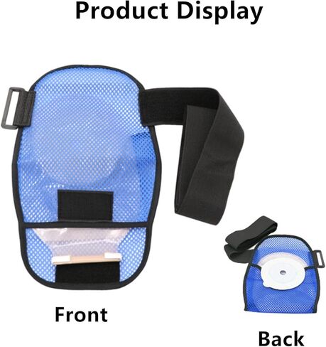 اغطية اكياس فغر القولون جيدة التهوية، غطاء حقيبة فغر القولون قابل للتعديل، غطاء كيس عالمي للفغر اللفائفي لمستلزمات فغر اللفائفي للنساء والرجال، ازرق، 30 × 18.5 سم, أزرق in Kuwait
