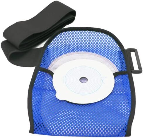 اغطية اكياس فغر القولون جيدة التهوية، غطاء حقيبة فغر القولون قابل للتعديل، غطاء كيس عالمي للفغر اللفائفي لمستلزمات فغر اللفائفي للنساء والرجال، ازرق، 30 × 18.5 سم, أزرق in Kuwait