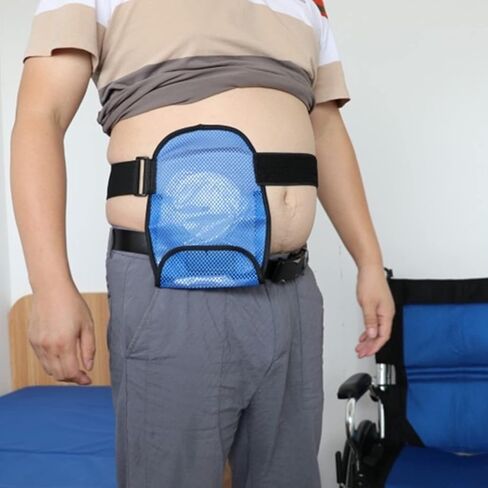 اغطية اكياس فغر القولون جيدة التهوية، غطاء حقيبة فغر القولون قابل للتعديل، غطاء كيس عالمي للفغر اللفائفي لمستلزمات فغر اللفائفي للنساء والرجال، ازرق، 30 × 18.5 سم, أزرق in Kuwait