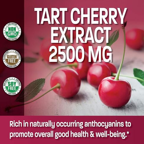 Bronson Tart Cherry Extract 2500 mg Vegetarian Capsules with Antioxidants and Flavonoids Non-GMO, 180 Count in Saudi Arabia