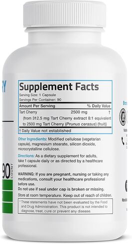 Bronson Tart Cherry Extract 2500 mg Vegetarian Capsules with Antioxidants and Flavonoids Non-GMO, 180 Count in Saudi Arabia