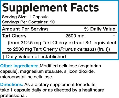 Bronson Tart Cherry Extract 2500 mg Vegetarian Capsules with Antioxidants and Flavonoids Non-GMO, 180 Count in Saudi Arabia