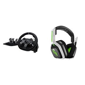 Logitech G920 Driving Force Racing Wheel and Pedals, Force Feedback + ASTRO A10 Gen 2 Wired Headset - Xbox Series X|S, Xbox One and PC, Mac - Black