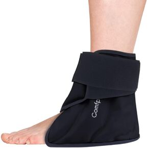 Ankle Ice Pack Wrap Heel Ice Pack for Pain Relief, Hot Cold Therapy Foot Ice Pack Wrap for Plantar Fasciitis, Achilles Tendonitis, Ankle Sprain, Swelling Foot, Heel Spur, Black