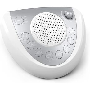 White Noise Machine for Adults, Sound Machine with 24 Non-Looping Sleeping Sounds, 5 Volume Levels and 4 Timers, 2 USB Port, Headphone Jack, Plug in or Battery Sleep Therapy for Home, Office&Travel
