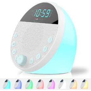 untovei White Noise Sound Machine, Portable Sound Machine with 18 Soothing Sounds, 8 Color Night Light, 3 Timer Travel Sound Machine for Sleeping, Feeding, Baby, Adult in Saudi Arabia