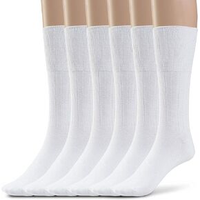 Silky Toes Cotton Diabetic Socks for Women Non Binding Seamless Dress Socks, 3 or 6 Pk Multi Colors Big Sizes
