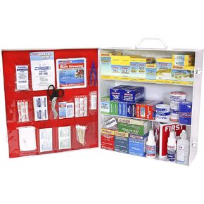 Rapid Care First Aid 80093 2 Shelf ANSI/OSHA Compliant All Purpose First Aid Cabinet, Wall Mountable