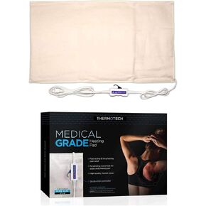 Medical Grade Heating pad with Automatic Moist Heat by Thermotech - High Heat Heating Pad for Back Pain and Cramps - Versatile Medium Analogue - 14" x 17"