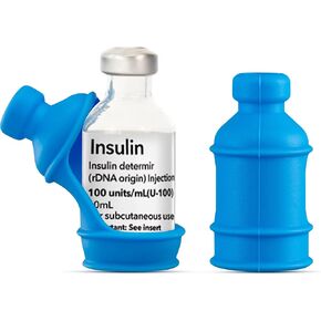 3 Pack Insulin Vial Bottle Protector Sleeve for Diabetic, Silicone Protective Case to Protect Insulin Vial from Breaking, Suitable for 10ml Short Insulin Vials (Blue)