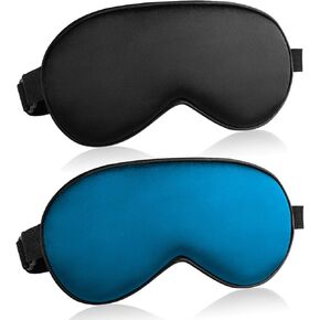 Eye Mask for Sleeping 2 Pack Sleep Masks for Men and Women Adjustable Elastic Strap Soft Eye Covers Blindfolds