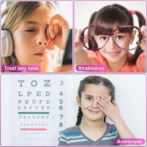 Eye Patches for Kids Girls Boys,6 Pcs Styles Eye Patch for Glasses Kids Reusable Eye Patch for Treating Lazy Eye Amblyopia Strabismus (Left Eye, Blue Transportation) in Kuwait