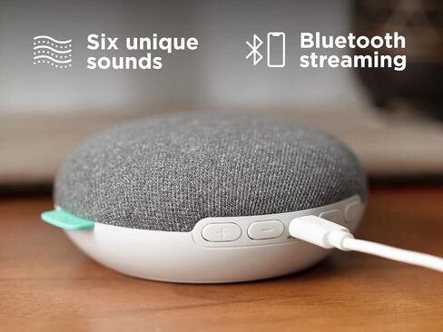 SNOOZ Button - White Noise Sound Machine - Non-Looping White Noise, Pink Noise, and Fan Sounds Plus Bluetooth Speaker - Charcoal in Saudi Arabia