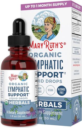 قطرات دعم التصريف اللمفاوي من MaryRuth | تطهير عضوي من وزارة الزراعة الأمريكية مع إشنسا وبيلسان للمناعة والدفاع | مضاد للأكسدة | نباتي | غير معدل وراثيًا | 30 حصة in Saudi Arabia