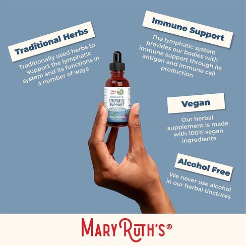 قطرات دعم التصريف اللمفاوي من MaryRuth | تطهير عضوي من وزارة الزراعة الأمريكية مع إشنسا وبيلسان للمناعة والدفاع | مضاد للأكسدة | نباتي | غير معدل وراثيًا | 30 حصة in Saudi Arabia