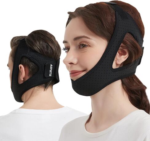 AIFUTE Anti Snoring Chin Strap for CPAP Users - Keep Mouth Closed While Sleeping - Adjustable Stop Noise Anti Snoring Chin Strap for Snoring - Better Sleep Chin Strap for Men and Women in Saudi Arabia