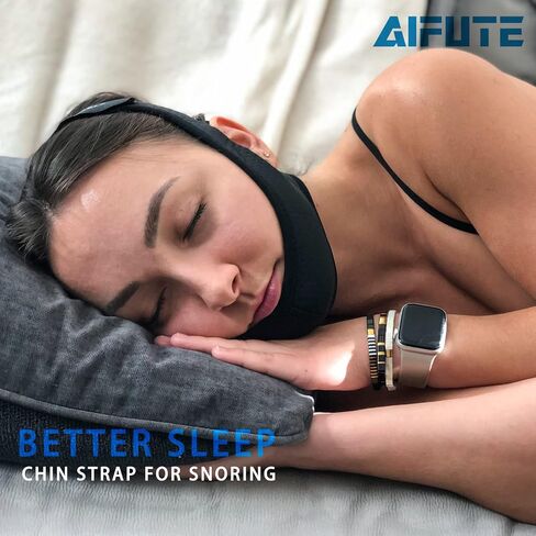 AIFUTE Anti Snoring Chin Strap for CPAP Users - Keep Mouth Closed While Sleeping - Adjustable Stop Noise Anti Snoring Chin Strap for Snoring - Better Sleep Chin Strap for Men and Women in Saudi Arabia