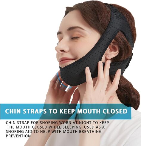 AIFUTE Anti Snoring Chin Strap for CPAP Users - Keep Mouth Closed While Sleeping - Adjustable Stop Noise Anti Snoring Chin Strap for Snoring - Better Sleep Chin Strap for Men and Women in Saudi Arabia