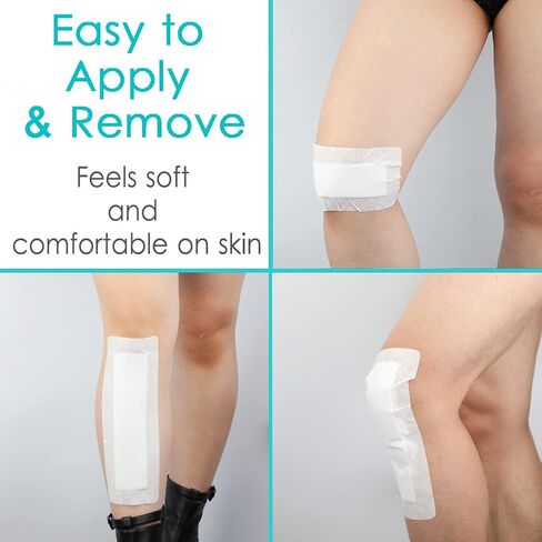 Adhesive Island Wound Dressings Bordered Gauze Breathable Bandage Patches with Non-Stick Pad for Knee Hip Replacement Arm Leg Abdominal Back Incision Cuts Injury 4"x6" (Pack of 10) in Kuwait