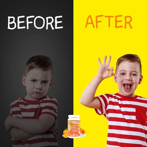 VAL Chewable Magnesium for Kids, Relaxation and Calm Formula, Glycinate, Citrate, Taurate, Vitamin B6, D, C, Natural Blueberry Flavor, Sugar Free, Gluten Free, Non-GMO, 60 Chewable Tablets in Kuwait