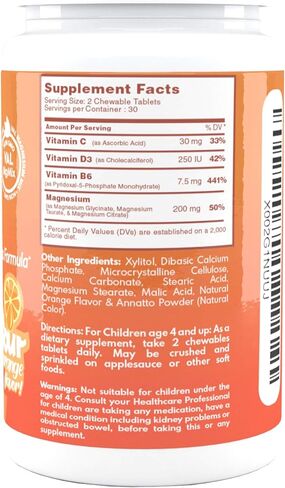 VAL Chewable Magnesium for Kids, Relaxation and Calm Formula, Glycinate, Citrate, Taurate, Vitamin B6, D, C, Natural Blueberry Flavor, Sugar Free, Gluten Free, Non-GMO, 60 Chewable Tablets in Kuwait