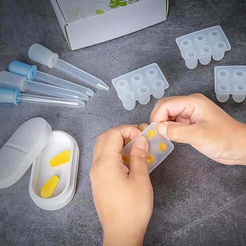 OrganiKit's Reusable Suppository Mold Kit - Eco-Friendly, 2ML, Silicone, Suppository Molds | Kit Includes 4 Suppository Mold Tray's, 4 Liquid Droppers, 1 Suppository Case. in Saudi Arabia