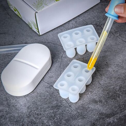 OrganiKit's Reusable Suppository Mold Kit - Eco-Friendly, 2ML, Silicone, Suppository Molds | Kit Includes 4 Suppository Mold Tray's, 4 Liquid Droppers, 1 Suppository Case. in Saudi Arabia