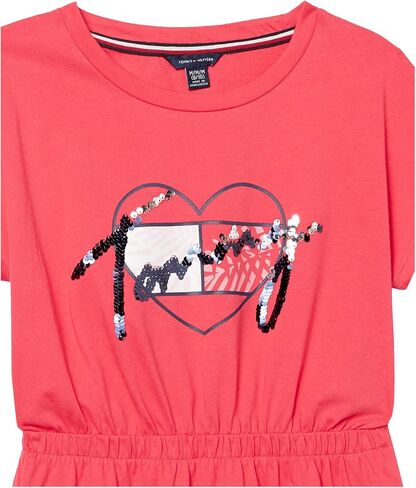 Tommy Hilfiger Girls' Short Sleeve Cotton T-Shirt Dress with Fun Prints & Patterns in Saudi Arabia