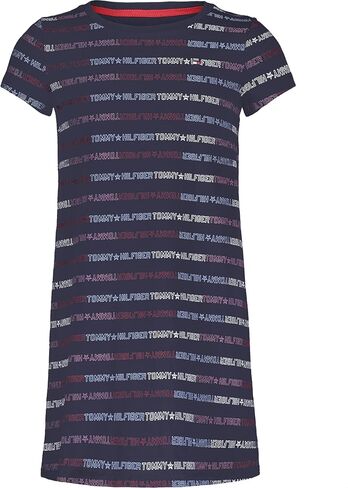 Tommy Hilfiger Girls' Short Sleeve Cotton T-Shirt Dress with Fun Prints & Patterns in Saudi Arabia