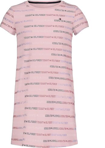 Tommy Hilfiger Girls' Short Sleeve Cotton T-Shirt Dress with Fun Prints & Patterns in Saudi Arabia