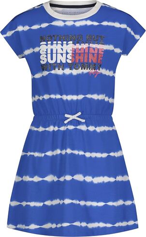 Tommy Hilfiger Girls' Short Sleeve Cotton T-Shirt Dress with Fun Prints & Patterns in Saudi Arabia