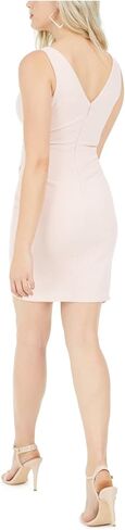 GUESS Womens Pink Stretch Zippered Pleated Asymmetrical Hem Sleeveless Surplice Neckline Short Cocktail Sheath Dress 8 in Kuwait