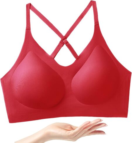 PRETTYWELL Bras for Women Comfort Seamless Bra, Cross Back Adjustable Bralette Bra, Wireless Everyday Bras for Women A-C Cup in Saudi Arabia