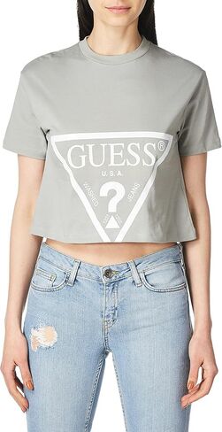GUESS Women's Active Short Sleeve Oversized Logo Cropped T-Shirt in Saudi Arabia