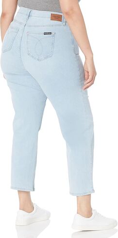 Calvin Klein Plus Size Jeans Women's Hi Rise Straight with Destruction in Saudi Arabia