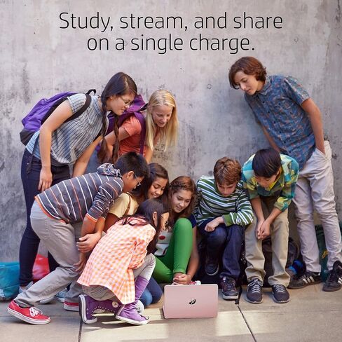 HP Diagonal HD Stream PC Laptop, Intel Celeron N4020 Processor, 4GB RAM, 64GB EMMC, 802.11ac, Bluetooth 4.2, HDMI, Windows 10 (Rose Pink), 11-11.99 inches (HP11ak) in Kuwait