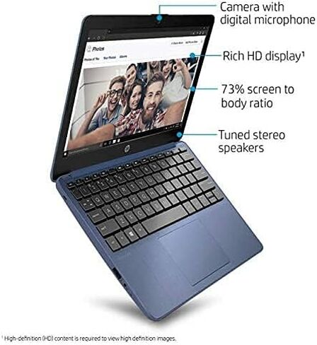 HP Diagonal HD Stream PC Laptop, Intel Celeron N4020 Processor, 4GB RAM, 64GB EMMC, 802.11ac, Bluetooth 4.2, HDMI, Windows 10 (Rose Pink), 11-11.99 inches (HP11ak) in Saudi Arabia