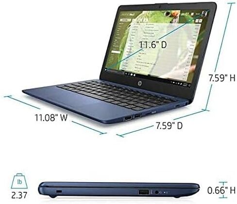 HP Diagonal HD Stream PC Laptop, Intel Celeron N4020 Processor, 4GB RAM, 64GB EMMC, 802.11ac, Bluetooth 4.2, HDMI, Windows 10 (Rose Pink), 11-11.99 inches (HP11ak) in Saudi Arabia