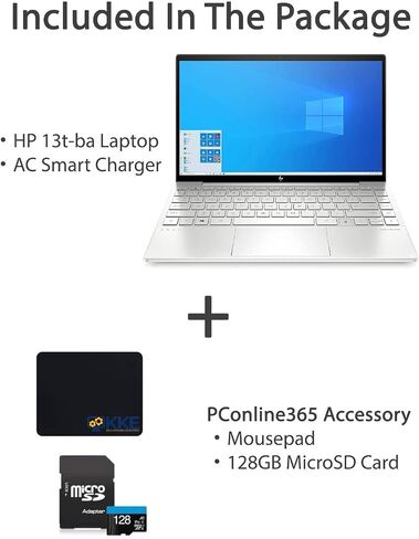 HP Envy 13 Laptop, 13.3" FHD 1080p Touchscreen, i7-1165G7 EVO, 8GB DDR4 RAM, 1TB SSD, Webcam with Shutter Switch, Backlit Keyboard, Fingerprint Reader, WiFi 6, Bluetooth 5, Windows 10 Home in Saudi Arabia