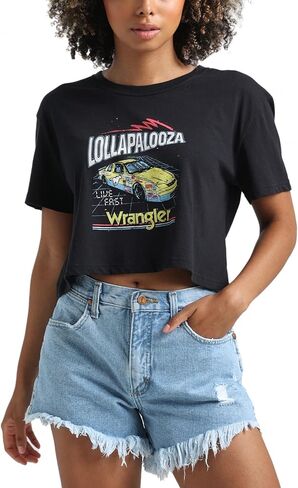 Wrangler Women's Lollapalooza Boyfriend Crop Car T-Shirt in Saudi Arabia