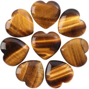 CASMON 8 Pcs Natural Amethyst Heart Love Stones (1 Inches), Puff Hearts Healing Palm Crystal Set with Gift Box for Chakra Reiki Home Décor