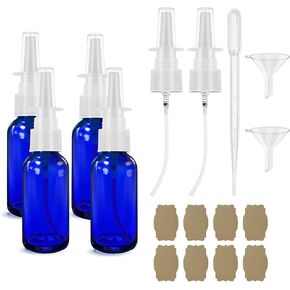 Nasal Spray Bottles 6Pcs1oz (30ml) with 2*Funnel,1*Dropper, 8*Label,Empty Nasal Spray Bottle,Amber Glass Nasal Spray Bottle,Press Spray Head Refillable Portable Fine Mist Nasal Spray Bottle in Saudi Arabia