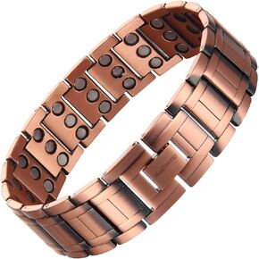MagEnergy Copper Bracelet for Men 3X Magnetic Bracelets 99.99% Pure Copper Wristband Adjustable Jewelry Gift with Sizing Tool