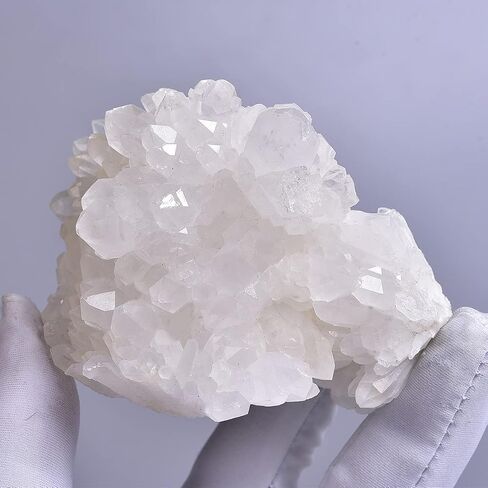 JIC جوهرة الطبيعية الأبيض الكوارتز عناقيد كريستالية الجيود Druzy أحجار استشفاء ديكور المنزل الأحجار الكريمة عينة كبيرة 1 قطعة 1.54-1.98 lb in Kuwait