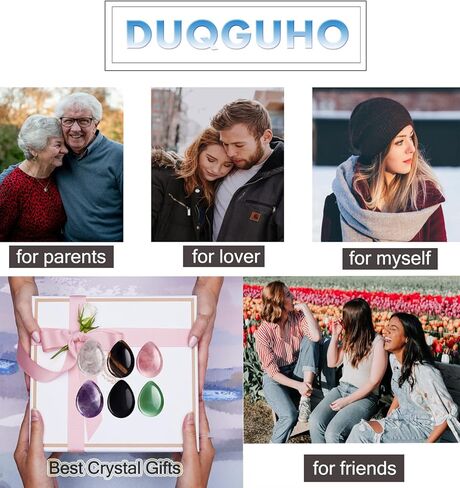 DUQGUHO بلورات شفاء القلق الحجر الطبيعي 7 شقرا الإبهام القلق الأحجار الكريستال الكوارتز الأحجار الكريمة اليد منحوتة جيب مصقول للقلق الريكي الطاقة التأمل 1.7 بوصة in Kuwait