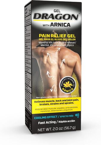 Dragon External Pain Relief Gel with Arnica for Muscle, Back & Joint Pain, Bruises, Strains and Sprains, 2 Oz in Saudi Arabia