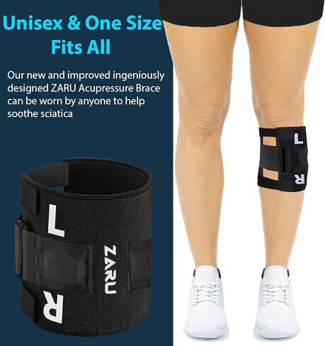 ZARU Premium Sciatica Pain Relief Brace [Upgraded Version] - Unisex Acupressure Brace with Dual Pressure Pads Targeted Compression for Maximum Pain Relief for Sciatic Nerve Pain, Lower Back, & Hip in Kuwait